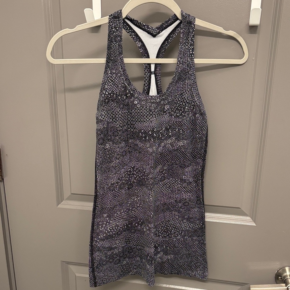 Lululemon Black and White Patterned Tank Top